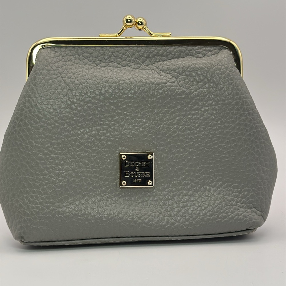 Dooney & Bourke kiss lock pebbled all weather leather coin purse
